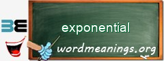 WordMeaning blackboard for exponential